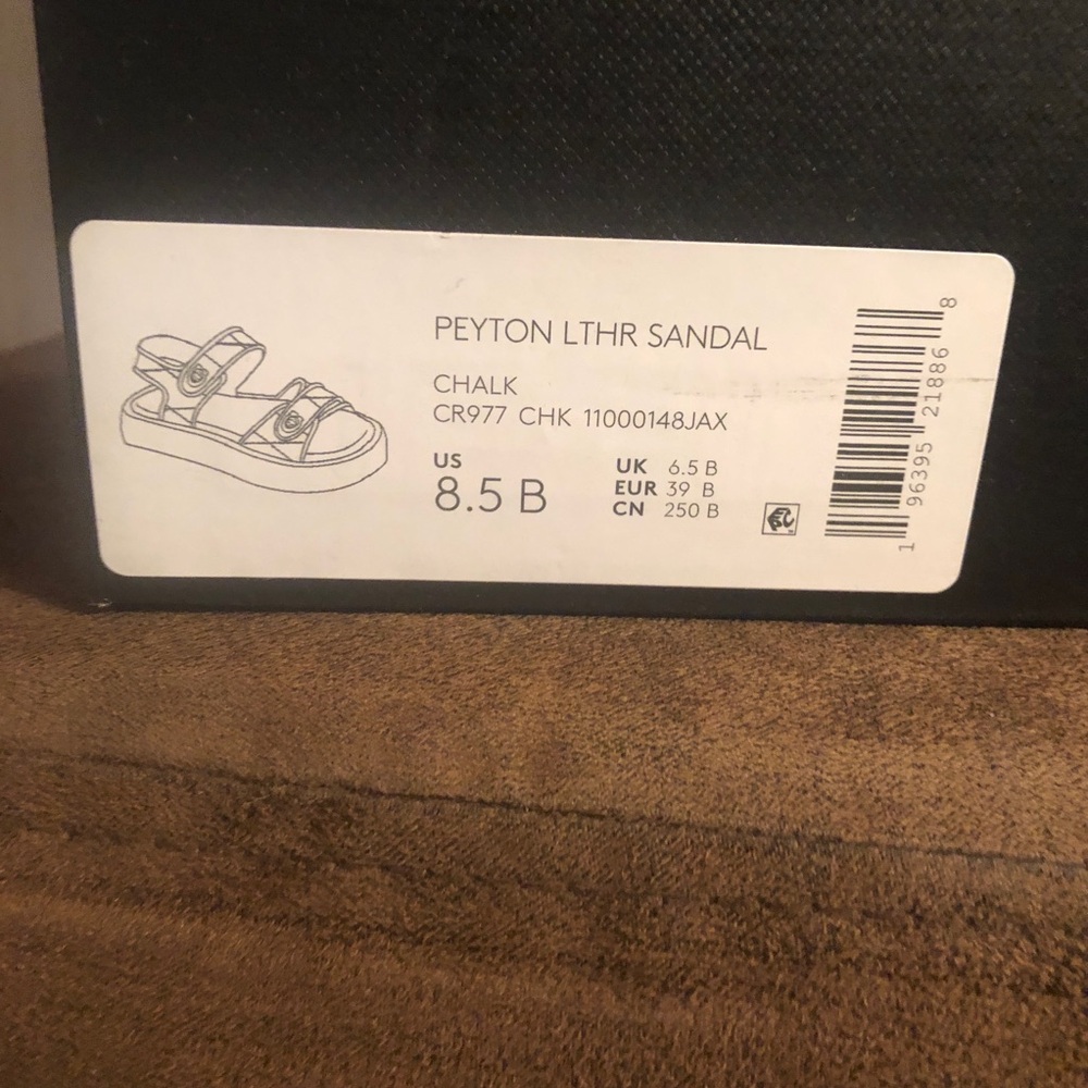 Coach Peyton Leather Sandals in Chalk Size 8.5 NWT - Picture 14 of 16